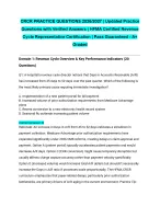 CRCR PRACTICE QUESTIONS 2026/2027| Updated Practice Questions with Verified Answers | HFMA Certifie