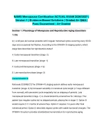 NAMS Menopause Certification ACTUAL EXAM 2026/2027| Version 1 | Evidence-Based Solutions | Graded A