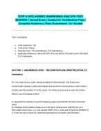 TCFP & GFD HAZMAT AWARENESS AND OPS TEST 2026/2027| Actual Exam | Graded A+ Certification Prep | Co