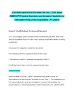TCFP FIRE INVESTIGATOR MASTER FULL TEST BANK 2026/2027| Possible Questions and Answers | Master-Lev