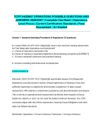 TCFP HAZMAT OPERATIONS POSSIBLE QUESTIONS AND ANSWERS 2026/2027| Complete Test Bank | Operations Le