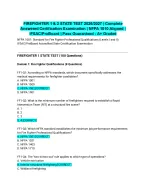 FIREFIGHTER 1 & 2 STATE TEST 2026/2027| Complete Answered Certification Examination | NFPA 1010 Ali