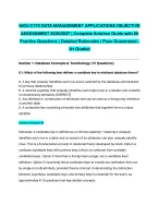 WGU C170 DATA MANAGEMENT APPLICATIONS OBJECTIVE ASSESSMENT 2026/2027| Complete Solution Guide with