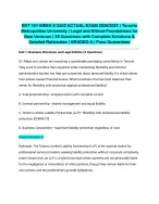 ENT 101 WEEK 6 QUIZ ACTUAL EXAM 2026/2027| Toronto Metropolitan University | Legal and Ethical Foun