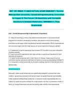 ENT 101 WEEK 11 QUIZ ACTUAL EXAM 2026/2027| Toronto Metropolitan University | Social Entrepreneursh
