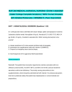 NUR 265 MEDICAL-SURGICAL NURSING I EXAM 3 2026/2027| Galen College Complete Solutions | 100% Correc