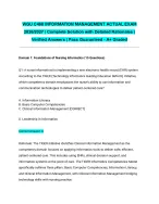WGU C468 INFORMATION MANAGEMENT ACTUAL EXAM 2026/2027| Complete Solution with Detailed Rationales |