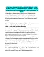 WGU D664 LEARNERS AND LEARNING SCIENCE STUDY NOTES 2026/2027| Complete Solutions with Key Concepts