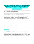 PALS WRITTEN TEST AND CASE STUDY REVIEW MATERIAL 2026/2027| Complete Solutions with Detailed Ration