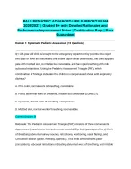 PALS PEDIATRIC ADVANCED LIFE SUPPORT EXAM 2026/2027| Graded B+ with Detailed Rationales and Perform