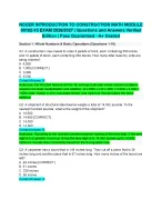 NCCER INTRODUCTION TO CONSTRUCTION MATH MODULE 00102-15 EXAM 2026/2027 ...