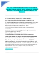 WGU D116 ADVANCED PHARMACOLOGY FINAL OA EXAM 2026/2027| Actual Exam & Practice Exam Latest | Comple