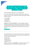 BIO 202L LAB 18 WORKSHEET 2026/2027| The Reproductive System - Gonads, Gametogenesis & Hormonal Reg