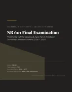 NR 601 FINAL EXAM 2026/2027| Primary Care Maturing & Aged Family Practicum | Verified Q&A with Rati
