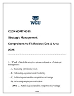 C209 MGMT 6050 (STRATEGIC MANAGEMENT) COMPREHENSIVE FA REVIEW 2025 ANSWERED