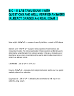 BIO 111 LAB TAMU EXAM 1 WITH  QUESTIONS AND WELL VERIFIED ANSWERS  [ALREADY GRADED A+} REAL EXAM !!
