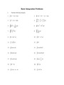 Basic Integration Problems